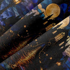 Gothic Castle Tapestry, Raven Full Moon Stained Glass Design 60x80inch - Image 4