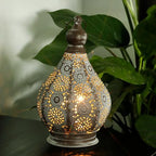 JHY DESIGN Moroccan Style Vintage Lantern Metal Table Lamp Battery Powered 11.5" Tall Cordless Lamp Desk Lamp with Edison Bulb for Living Room Bedroom Weddings Parties Garden Lounge Outdoor Indoor - Image 6
