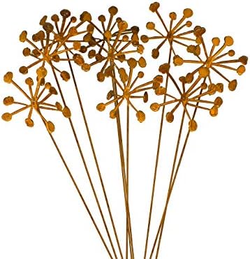 Rusty Metal Flowers, Garden Art, 9-Piece Set, Flower Sculpture, Wedding Table Arrangement, Yard Artwork by MetalArtFever