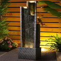 Sunlinua 49.6H Modern Outdoor Water Fountain with LED Light Garden by Sunlinua