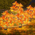 Uieke 4 Pack Solar Fall Lights Outdoor Decorative, 80LED Fall Solar Stake Lights Outdoor with 8 Modes & Timer Maple Leaf Pathway Lights Waterproof Thanksgiving Decorations for Yard Garden by Uieke