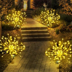 Anordsem Solar Garden Lights Outdoor: 4 Pack Bendable Copper Wire with 120 LED Twinkling Firework - Waterproof DIY Warm Fairy Decorative Yard Patio - Gardening Gifts for Parents Homeowner by Anordsem