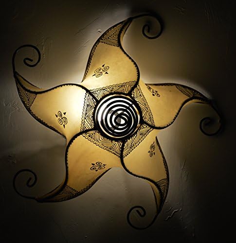Moroccan Lamps & Sconces Handmade Leather Henna Lamp Ceilling Chandlier Sconce - Image 2