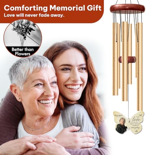 Personalized Butterfly Memorial Wind Chime with Photo – “Those We Love Don’t Go Away” Tribute – Custom Picture, Name & Dates – Sympathy Remembrance Windchime Gift for Mom, Grandma, or Loved One Loss - Image 5
