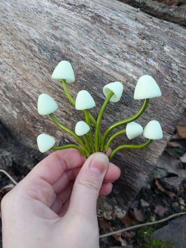 Handcrafted Polymer Mushrooms Set of 9 - Creme - Image 2