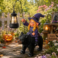 Garden Gnome Decoration, Funny Resin Solar Gnome Statue for Lawn Patio Yard Outdoor Decor, Bear Riding Gnome Figurine with Lantern, Gift for Women and Men (Gnome-H) by Wlcbomuoe