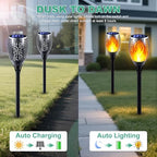 8 Pack Tall Solar Torch Lights Outdoor Flickering Flame Upgraded - Image 4