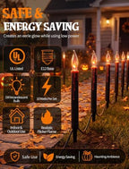 Abeja Halloween Pathway Lights, 19.5FT C18 Flicker Flame Candles, 10 Stakes - Image 3