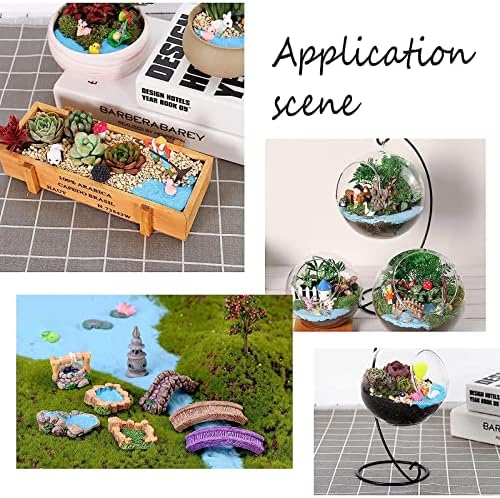 GORGECRAFT Miniature Fairy Garden Doors and Windows Resin Dollhouse Building Accessories Including Imitation Wood Door Window & Garden Fence for Micro Landscovere Decoration - Image 7