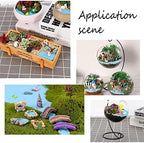 GORGECRAFT Miniature Fairy Garden Doors and Windows Resin Dollhouse Building Accessories Including Imitation Wood Door Window & Garden Fence for Micro Landscovere Decoration - Image 7