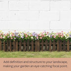 ShopLaLa Garden Edging Fence (Total 5.5ft Length) Dark Brown Wooden Fences - Image 6