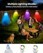 Solar Fence Lights Outdoor Waterproof 8 Pack 60 LM Brighter Dual LED Spot Lens 12 Modes & 9 Colors Deck Lights Solar Powered Wall Lighting Decor for Outside Yard Step Patio Porch Railing Pool - Image 3