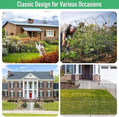 10‑Panel No‑Dig Garden Fence with Gate, 40" H x 23.6'L Outdoor Dog Barrier - Image 5