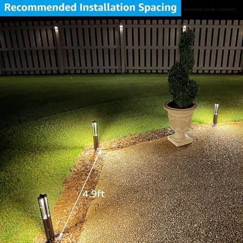 LEONLITE 6-Pack 3W LED Low Voltage Path Lights Aluminum 3000K Black - Image 6