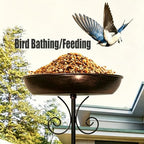 Outdoor Bird Bath with Ground Stake in Antique Copper Finish, 32 Inch Tall Weather-Resistant Deep Bowl for Hummingbirds and Sparrows - Image 3