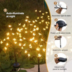 Solar Garden Lights Outdoor Decor, Waterproof Solar Flowers for Outside Yard Patio Lawn Pathway, Decorative Fairy Lights for Christmas Thanksgiving Decorations, Gardening Gifts for Women Warm - Image 2