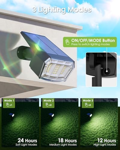 Solar Spot Lights Outdoor Waterproof, Solar Spotlights 12 Pack Cool White - Image 2