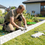10 Pcs - Landscape Edging Faux Stone Garden Edging Border,17FT,7 in Tall Decorative Stone-Look Garden Border for Flower Bed Edging,Lawn,Landscaped Yard,Trees and Gardens,White - Image 4