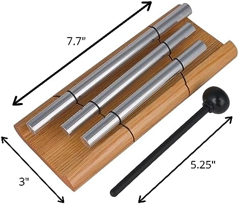 Woodstock Wind Chimes Zenergy Trio Hand Chime, Silver (7.7") Musically Tuned for Meditation, Yoga and Mindfulness, Great for Classrooms - Image 3
