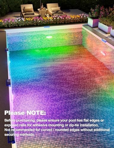 Solar Pool Lights for Above Ground Pools,IP68 Pool Solar Lights 4 Pack Blue - Image 7