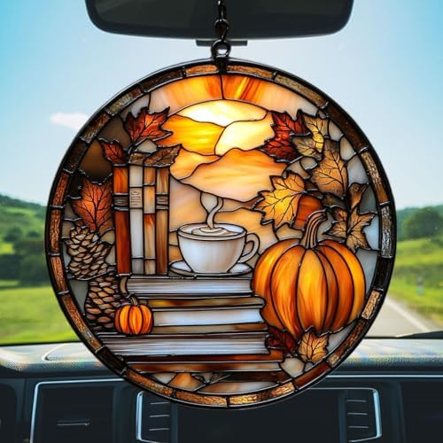 Autumn Pumpkin Spice and Books Acrylic Suncatcher - Image 5