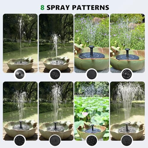 Solar Powered Ceramic Bird Bath for Outdoors, 10.1" Hummingbird Solar Fountain Ground Ceramic Bird Baths Bowl for Outside, Large Table Top Garden Décor for Patio, Yard & Home - Image 5
