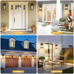 Porch Lights with Outlet, Dusk to Dawn Outdoor Light, 2-Pack Black - Image 6