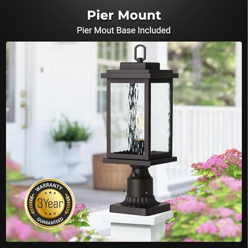 VIANIS Large Dusk to Dawn Outdoor Post Lights, Oil Rubbed Bronze Hardwired - Image 6