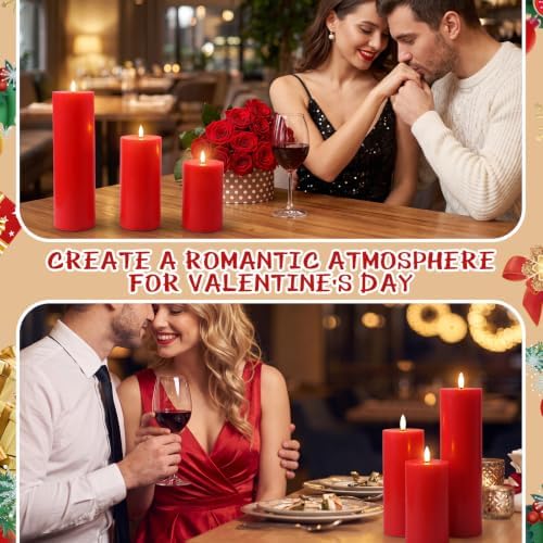 Retisee 3 Pcs 6/8/12" Christmas Flameless LED Candle Decoration for Home - Image 3