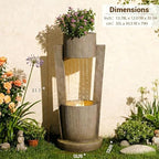 Sunlinua 31H Realistic Rock Outdoor Water Fountain with LED Light Brown - Image 3