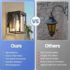Dusk to Dawn Outdoor Wall Sconce Black 2-Pack Front Porch Wall Light - Image 5