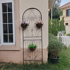 Metal Trellis 82.7" H x 26.7" W Powder-Coated Black Attractive Plant Support Garden Trellis Stylish Garden Addition Lattice Outdoor Yard Décor Roses Vine Ivy Clematis Trellises Black 1 Pack - Image 5