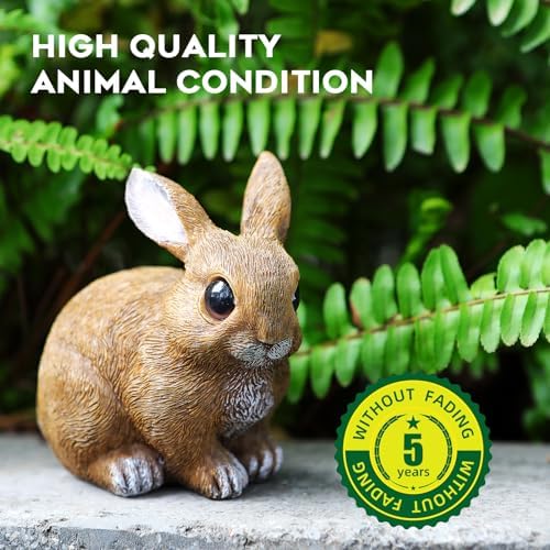 Bunny Decor Set of 3 Resin Easter Garden Statues Outdoor Indoor Home Yard - Image 4