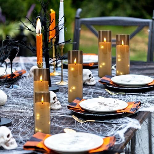 24 Pack Flameless Candles, Gray LED Pillars with Star Lights, 4 Remotes - Image 7