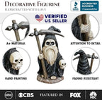 OrnamentallyYou Grim Reaper Gnome Figurine 7", Gothic Occult Statue Yard Decoration - Image 2