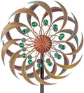 VEWOGARDEN Garden Metal Wind Spinners Outdoor Kinetic Wind Sculptures & Spinners for Yard Lawn Patio Decorations, Copper Green by VEWOGARDEN