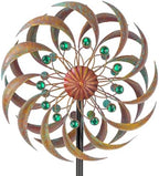 VEWOGARDEN Garden Metal Wind Spinners Outdoor Kinetic Wind Sculptures & Spinners for Yard Lawn Patio Decorations, Copper Green by VEWOGARDEN
