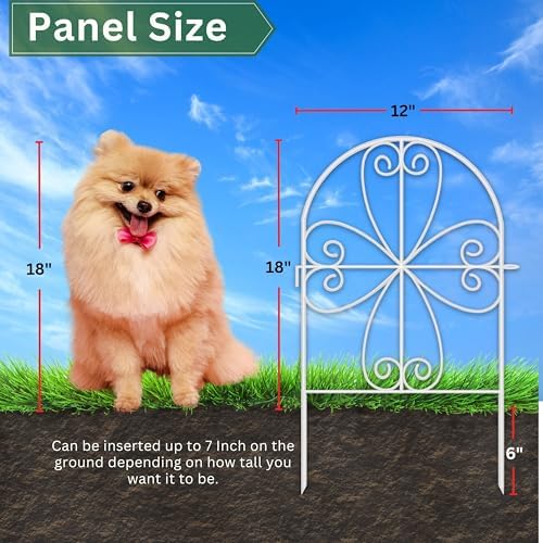 ShopLaLa Animal Barrier (10 Panels) 12x24in White Metal Fences for Dogs - Image 4