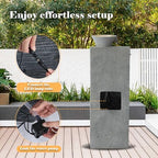24" H Water Fountain Outdoor, 5-Tiers Cascading Resin Garden Fountains, Indoor Waterfalls Fountain with LED Lights, Bamboo-Shaped Bird Bath Fountains for Patio, Balcony, Yard (Light Gray) - Image 6