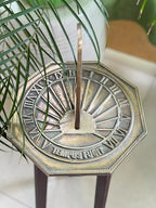 Brass Garden Sundial Classic Octagonal Home & Garden Gift Decor Outdoor Sundial - 10 Inch Birthday Gift - Image 3