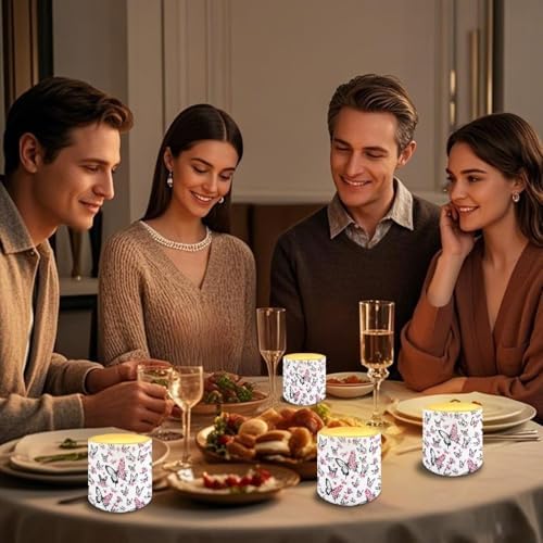 Hummingbird Sunflower Pattern 4 Pcs Flickering Flameless Candles with Remote Timer LED Pillar Candle Tealights Long Lasting for Indoor Outdoor Coastal Home Decor - Image 5