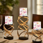 4 Pieces Flameless LED Lights Candles with Remote Battery Powered LED Votive Candles for Valentine Party Wedding Birthday Party Outdoor, Gradient Glow Butterfly Pattern - Image 4