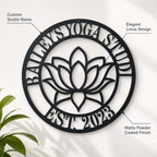 Personalized Yoga Studio Metal Sign Custom Lotus Wall Decor with Name and EST Year Round Meditation Room Plaque for Spa Wellness Studio Home Gym Entryway Gift - Image 4