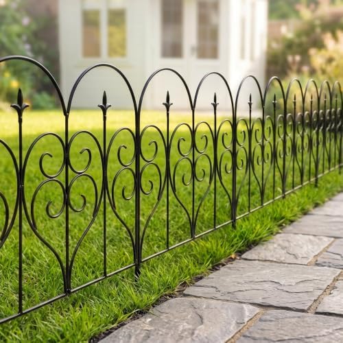 Thealyn Garden Fence 32" x 10ft, 5 Panels, No Digging Metal Barrier by ThealynGardens