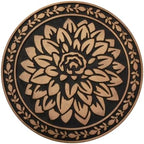 HF by LT Deluxe Rubber Stepping Stone, Dahlia Design, Heavy Duty 13" All-Weather Garden Tile, Black with Brushed Brass Finish, Set of 3 - Image 3