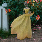 DiliComing Large Garden Fairy Statue Bird Feeder & Bird Bath - 23-Inch Resin Outdoor Yard Decor Angel Statue, Decorative Girl Sculpture for Garden, Lawn, Patio Yellow - Image 2