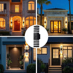 4 Pack Outdoor Wall Light with Dusk to Dawn Sensor, IP65 Waterproof Modern Exterior Lighting Fixtures, Up Down Black Porch Lights Outdoor for House, Garage, Patio - Image 7