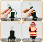 GOOTHY 2 Sets Santa Christmas Pathway Lights, 7Ft C7 Outdoor Christmas String Lights with 8 Santa Claus Marker Stakes Light, Connectable Xmas Decorations Light for Patio Yard Driveway Garden Walkway - Image 3