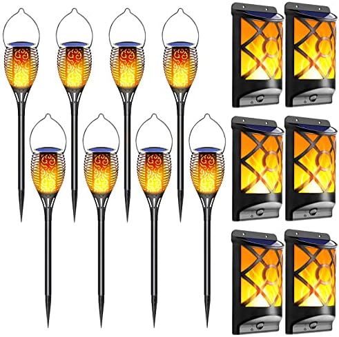 Solar Flame Lights Outdoor, Upgraded Flickering Flames Solar Torch Light, LED Waterproof Auto On/Off Dusk to Dawn Christmas Landscape Decor Lighting for Garden Yard Patio by LazyBuddy