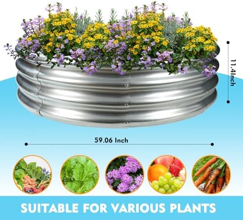 TBMLC 60" Round Galvanized Steel Fire Ring Pit/Raised Garden Bed Kit - Image 3